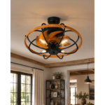 Plafonska lampa sa ventilatorom FV7004-49 BK+WD-Cormel-FORMA
