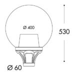 Spoljna lampa GLOBE 400 OPAL BK-Cormel-FORMA