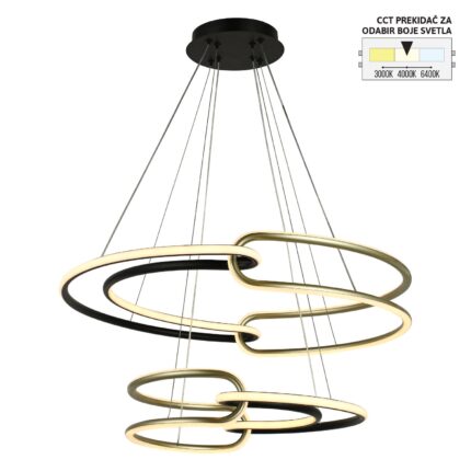 LED viseća lampa F2110-45V BK+GD CCT
